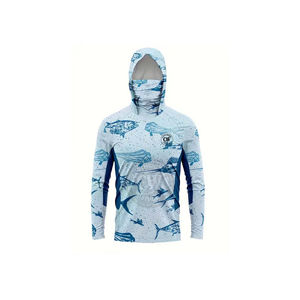 Prix usine OEM impression séchage rapide Polyester pêche à capuche hommes élégant Sublimation imprimé chasse pêche à capuche - Product Image 1