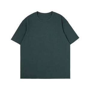 OEM Customized Logo Men's Summer <b>100</b>% Cotton T-Shirt Heavyweight 320G Loose Half Sleeved Solid Color Large Size Blank Knitted - Product Image 2