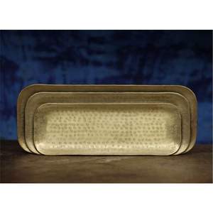 Bandeja Decorativa Versátil con Acabado Dorado Antiguo/Verde Salvia, Organizador de Entrada, Adorno para Decoración del Hogar y Hoteles, Bandeja Larga y Estrecha - Product Image 4