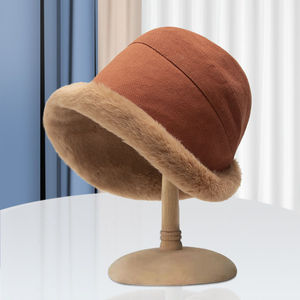 Hot Sell Warm Winter Windproof <b>Bucket</b> Fisherman <b>Hat</b> Thick Warm Plush <b>Bucket</b> <b>Hat</b> For Women And Girls - Product Image 5