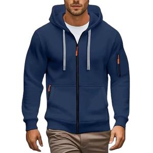 Sudadera con Capucha y Cremallera de Color Sólido para Hombre con Bolsillos Laterales, Ropa Casual de Manga Larga con Cierre Completo - Product Image 3