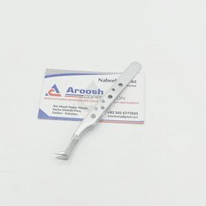 Pince à cils professionnelle en acier inoxydable de haute qualité de type L paillettes argentées pointe pointue options durables en gros - Product Image 5