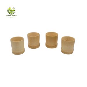 Juego de Vasos de Bambú, 6 Tazas de Madera con Bandeja, Diseño Minimalista, Ecológico, para Comer - Product Image 3