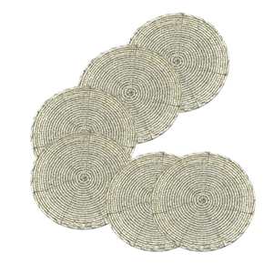 Handmade Classic <b>Glass</b> Beaded <b>Coasters</b> with Polyester Backing-Church & Religious Gifts (4x4 Inch) - Product Image 3