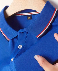 Polo de Golf a rayas de verano Premium para hombre, camisa informal de manga corta con solapa para verano, ropa de oficina al aire libre, Color sólido - Product Image 5
