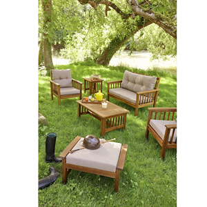 Juego de Sofás de Madera de Teca de Lujo para Exteriores, Muebles de Conversación para Patio, Proveedor de Indonesia, Muebles de Jardín de Madera Sólida - Product Image 1