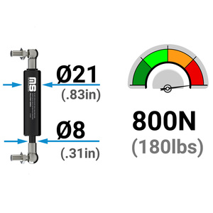 PS08BJ-100-250-F1 250 mm acier Traction ressort à gaz ISO certifié entrepôt automatisation équipement avec 100 mm course vérin à gaz - Product Image 2