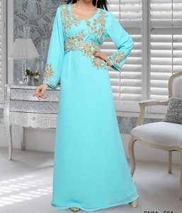 แจ็กเก็ตสไตล์ดูไบคาฟตันสำหรับผู้หญิงเสื้อแจ็กเก็ตมือลูกปัดสไตล์โมร็อกโกสีเทอร์ควอยซ์ที่ออกแบบได้ตามต้องการ - Product Image 2