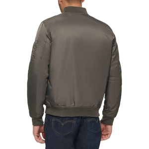 2025 <b>Men's</b> High Street Fashion Satin Worsted Bomber <b>Jacket</b> Windproof <b>Long</b> Sleeve Slim OEM Service Front Solid Plain Dyed Spring - Product Image 5