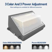 Applique murale LED extérieure à prix d'usine, 3 températures de couleur réglables (3CCT), 60W à 120W, et éclairage mural LED pour entrées
