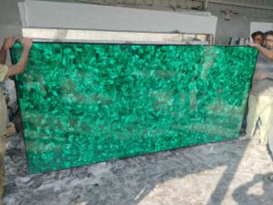 Dalle de pierre semi-précieuse malachite verte personnalisée pour la décoration murale de la maison et de l'hôtel dalle de pierre naturelle - Product Image 4