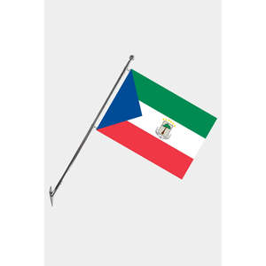 Ensemble de mât de drapeau télescopique pour la Guinée équatoriale, drapeau de jardin mural en aluminium avec drapeaux en polyester à impression numérique pour l'affichage - Product Image 1