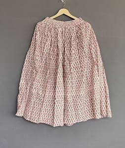 Falda Midi de algodón hecha a mano para mujer transpirable y serigrafiada con cintura natural tamaño libre - Product Image 4