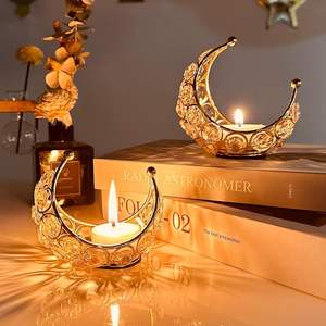Bougeoir votif en forme de lune en métal le plus vendu pour la maison et les décorations de noël de mariage exportation en vrac - Product Image 5