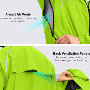 Venta al por mayor de los hombres personalizados chaqueta de lluvia a prueba de viento impermeable transpirable 100% poliéster forro estilo de trabajo chaquetas al aire libre Oem Logo - Product Image 5