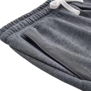 Pantalones Cortos Deportivos de Algodón Personalizados al por Mayor para Hombre, Estilo Urbano, Diseño Sólido con Cintura Elástica y Bolsillos - Product Image 2