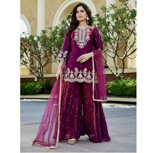 Haut Sharara en tulle doux prêt à porter pour femmes, pour mariage et soirée, de fournisseur indien - Product Image 1
