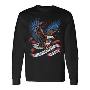 Maglietta a Maniche Lunghe Promozionale per il 250° Anniversario dell'America, T-Shirt per il 250° Compleanno degli Stati Uniti - Product Image 1
