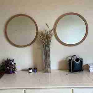 Nouveau Design Design & Crafted Designer Miroir Chambre Décor Rond Cadre En Bois Qualité D'exportation Avec Qualité D'exportation - Product Image 4