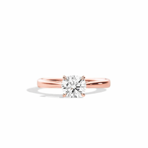แหวนเพชรทรงกลมคลาสสิกแบบเม็ดเดี่ยว ผลิตในห้องปฏิบัติการ ตัวเรือนทองคำ 14K สีโรสโกลด์ / สีเหลือง และสีขาว - Product Image 6