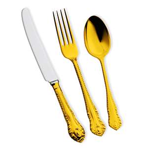 Juego de cubiertos de 4 piezas de inspiración americana con estilo, cubiertos de acero inoxidable plateados contemporáneos, manijas retorcidas altas para fiestas - Product Image 5