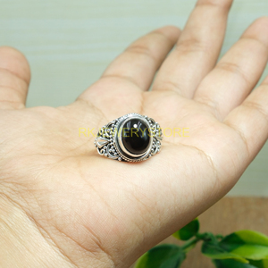 Anillo de Ónice Negro Natural, Anillo de Plata de Ley 925, Anillo de Declaración, Anillo de Promesa, Anillo de Diseño Hecho a Mano, Anillo de Piedras Preciosas, Joyería de Ónice Negro - Product Image 6