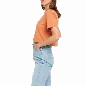 Tops cortos para mujer de la mejor calidad, camisetas de entrenamiento de Yoga, Top corto de media manga con cuello redondo, camiseta para mujer, precio razonable, logotipo personalizado - Product Image 4