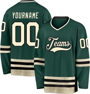 Camisetas de hockey sobre hielo personalizadas Premium, venta al por mayor, logotipo bordado profesional, aparejos, diseño de sarga, nombre y número de jugador, uniformes - Product Image 2