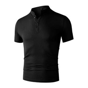 Nueva Camiseta Polo de Manga Corta para Hombre, Estilo Casual de Negocios, Color Sólido con Diseño de Flor de Hueso, Transpirable, Cómoda y Versátil para el Verano - Product Image 3