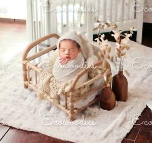 Berceau en bois de qualité supérieure pour nouveau-né Accessoires pour bébé pour la photographie Berceaux intérieurs/extérieurs pour la chambre à coucher et le salon - Product Image 1