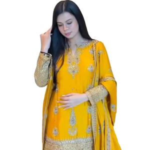 Best High-<b>Lighted</b> Bright <b>Color</b> Combination Banarasi Silk Fancy Bridal Lehenga Salwar Kameez Dupatta Set for Party - Product Image 1