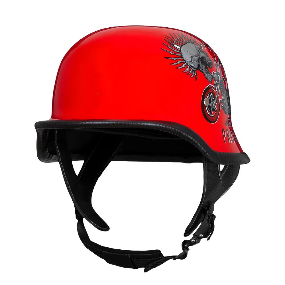 Chopper-casco de motocicleta de estilo alemán para hombre y mujer, protección de alta protección, certificado por puntos