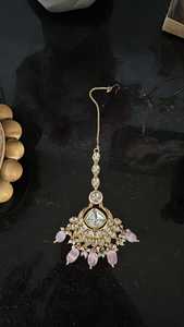 OEM Service <b>Indian</b> Pakistani Style Wedding Matha Patti with Earrings Women's Jhumki Earrings Jewelry Wholesalers From Pakistan - Product Image 4