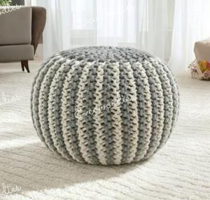 Artisans traditionnel Jute pouf poufs assis repose-pieds salon chambre Pouf rond pour la décoration intérieure Console en incrustation d'os - Product Image 1