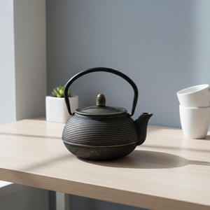 Premium Quality 600ml Japanese Style Cast Iron <b>Teapot</b> with <b>Enamel</b> Coating and S.S. Mesh Strainer-Personal Gift for Tea Lovers - Product Image 3