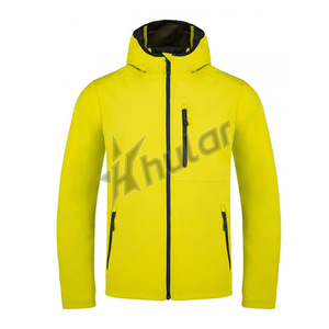 Veste d'hiver softshell sportive mince personnalisable pour hommes avec capuche chaude coupe-vent fermeture à glissière méthode de tissage non tissé - Product Image 4