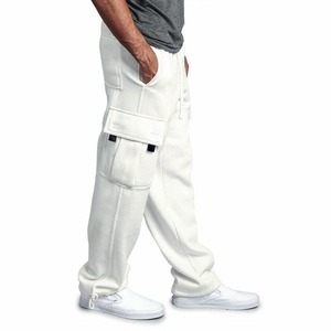 Pantalon de survêtement baggy de détente en polaire lourde personnalisée pour hommes, avec plusieurs poches - Product Image 2