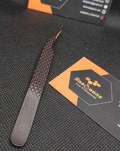 Pinza para Pestañas Curva Ligera Dorada, Punta Fina, Herramienta Aplicadora de Pestañas Suave, Acero Inoxidable, Logotipo Personalizado, Extensión de Pestañas de Volumen - Product Image 5