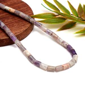 Natural <b>Amethyst</b> Tube Shaped Gemstone Beads Purple Crystal Strand For Jewelry Making Wholesale Bulk Supply - Product Image 3
