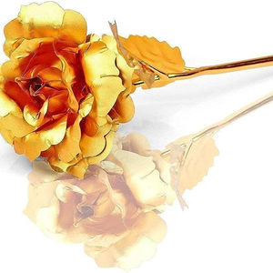 Rose d'aspect naturel Smizzy Sparkling 24k plaqué or sans boîte Parfait pour les anniversaires hommes femmes proches Cadeaux de Saint-Valentin Article - Product Image 1