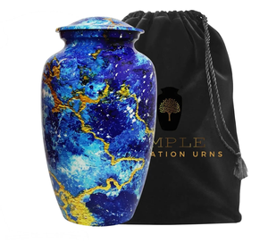 Urnas de cremación de metal, urnas conmemorativas de aluminio, recuerdo (3 pulgadas cúbicas) y grande (220 pulgadas cúbicas), colección de recuerdos grabables a prueba de fugas - Product Image 1