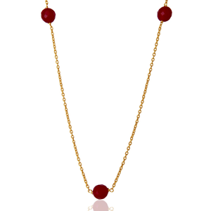 Nice looking Pink Chalcedony Gemstone Necklace Designer <b>Gold</b> Plated Silver <b>Chain</b> Necklace Jewelry Supplier - Product Image 3