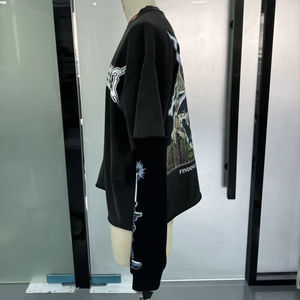 เสื้อยืดแขนยาวเฮฟวีเวตผ้าฝ้าย100% พิมพ์ลายแห้งเร็วทรงโอเวอร์ไซส์ - Product Image 1