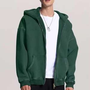 Fully Customized Rhinestone Acid Wash Hoodies Men Embroidery Patch logo French Terry Streetwear Vintage Distressed <b>Zip</b> up Hoodie - Product Image 4