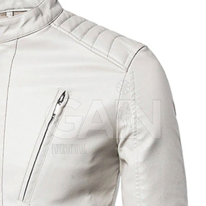 Chaqueta de cuero para hombre de moda callejera, ajuste elegante, sensación acogedora, cómoda chaqueta de invierno para días fríos - Product Image 3