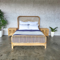 Lit de bébé en rotin de style Boho pour bébé et enfant en bas âge avec matelas amovible et matériau écologique