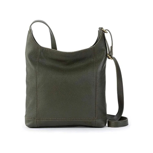 Sac hobo en cuir véritable pour femme, style minimaliste, à bandoulière, ouverture supérieure, usage quotidien, motif litchi vert, sangle unique - Product Image 1