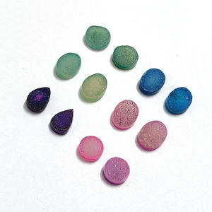 12 piezas de Druzy colorido teñido 12mm 14mm redondo 16x12mm ovalado 14x10mm cabujón de pera 96,6 Cts lote Iroc ventas piedras preciosas sueltas US $41,4 - Product Image 6