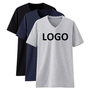 Vente chaude col en V t-shirts nouveau Design T-shirt Street Wear personnalisé imprimé Logo hommes T-shirts 2024 arrivée avec logo personnalisé - Product Image 1