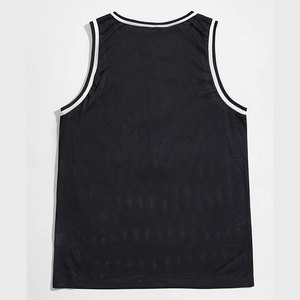 Latest Fashion Soft Comfortable Custom logo Black Letter Pattern Sleeveless Sports Mens Basketball Jerseys - Product Image 2